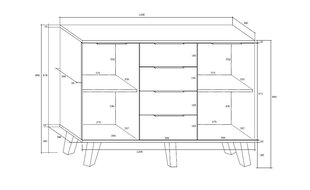 Комод Sven 2D4S, белый цена и информация | Комоды | kaup24.ee