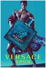 Versace komplekt: tualettvesi Eros EDT meestele 100 ml + tualettvesi Eros EDT meestele 10 ml + kosmeetikakott hind ja info | Meeste parfüümid | kaup24.ee