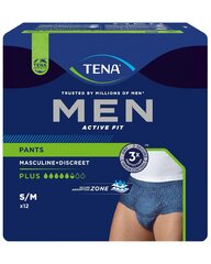 TENA Men Pants Acitve Fit Plus M blue 12p цена и информация | Подгузники, прокладки, одноразовые пеленки для взрослых | kaup24.ee