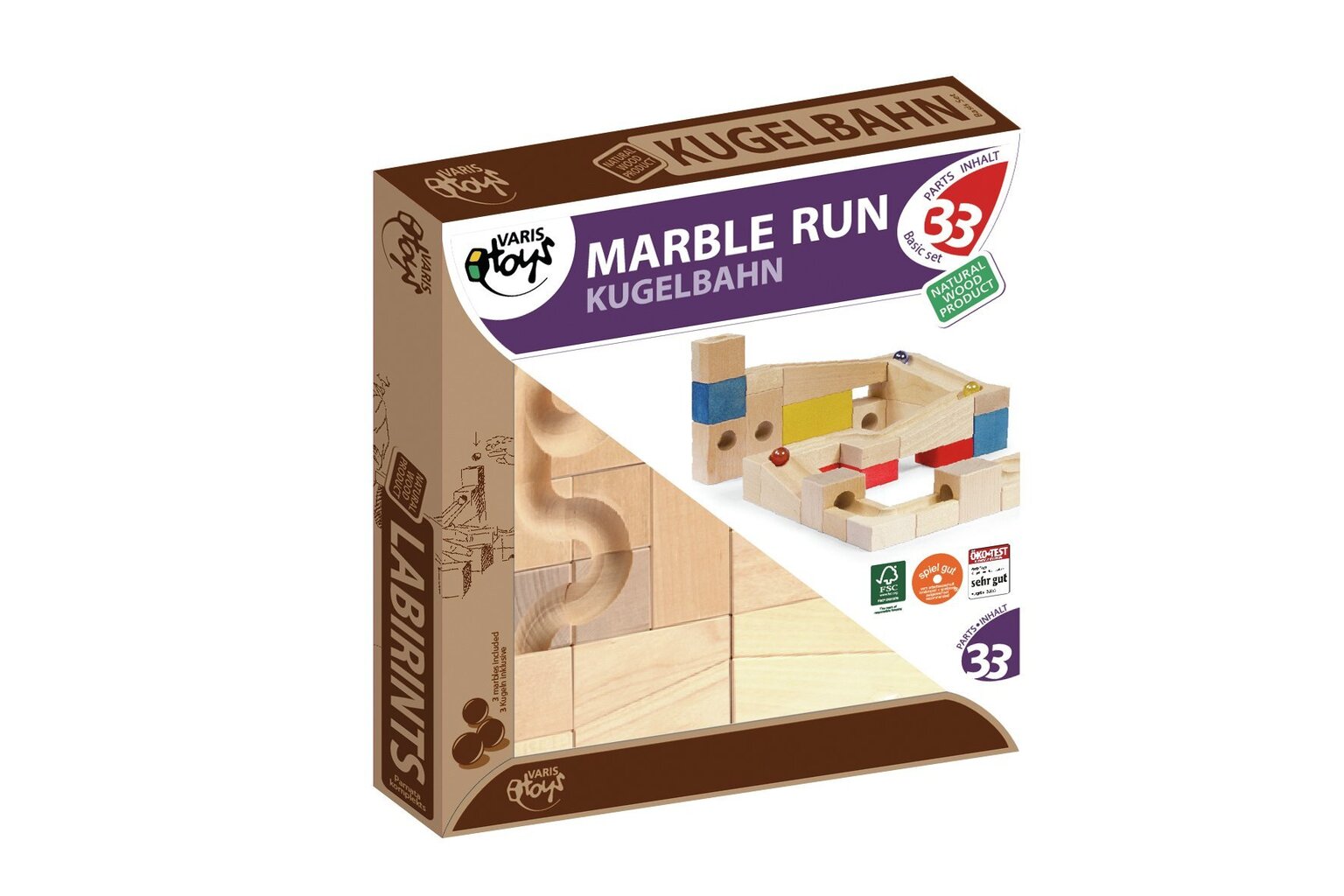 Puidust mängulabürint Marble Run Varis 33-osaline цена и информация | Lauamängud ja mõistatused | kaup24.ee