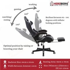 Игровое и офисное кресло Herzberg HG-8083 Tric, красный цена и информация | Офисные кресла | kaup24.ee