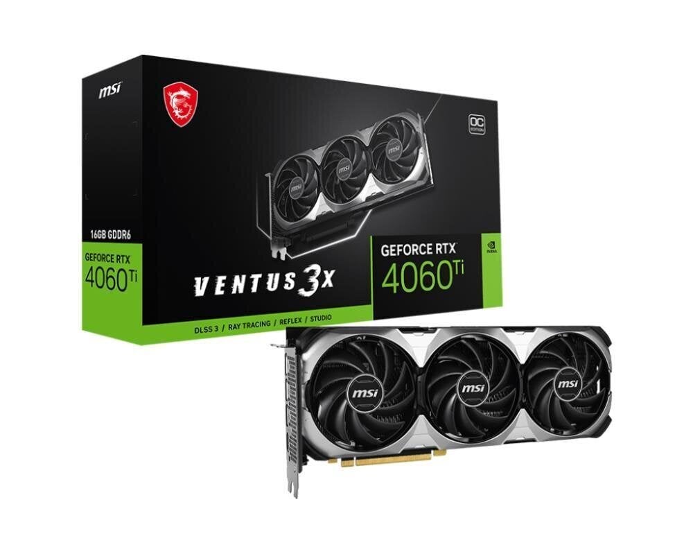 MSI GeForce RTX 4060 Ti Ventus 3X цена и информация | Videokaardid (GPU) | kaup24.ee