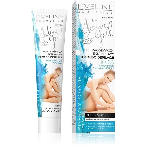 Depileerimiskreem meremineraaliga normaalsele ja kuivale nahale Eveline Cosmetics ActiveEpil 125 ml hind ja info | Depileerimisvahendid | kaup24.ee