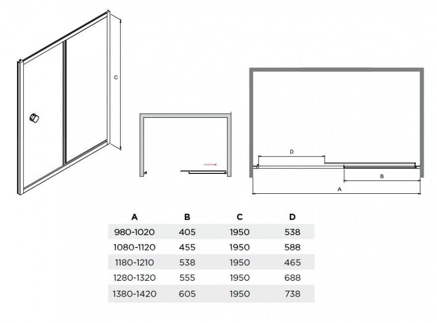 Ristkülikukujuline dušikabiin Besco DUO Slide, 100,110,120,130,140x195 cm hind ja info | Dušikabiinid | kaup24.ee