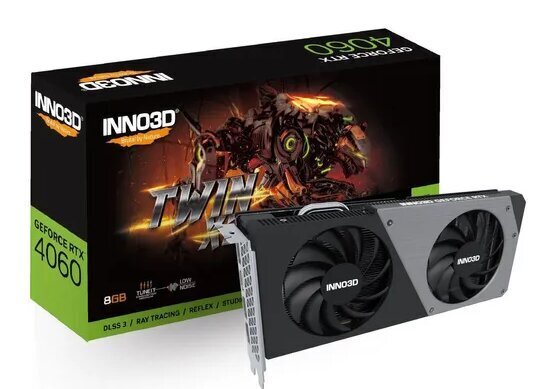 Inno3D GeForce RTX 4060 Twin X2 (N40602-08D6-173051N) hind ja info | Videokaardid (GPU) | kaup24.ee