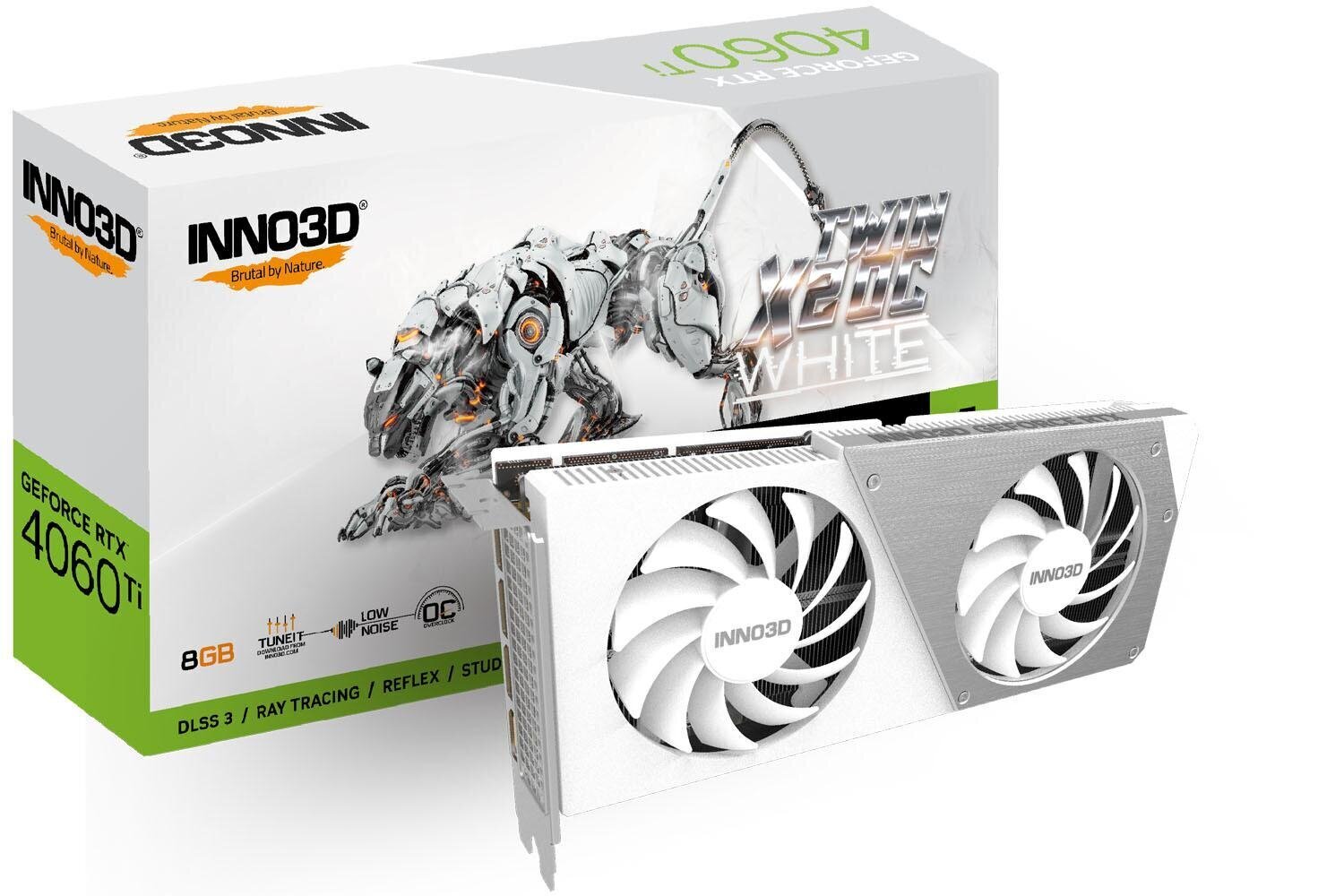 Inno3D GeForce RTX 4060 Ti 8GB Twin X2 OC White (N406T2-08D6X-171153W) цена и информация | Videokaardid (GPU) | kaup24.ee