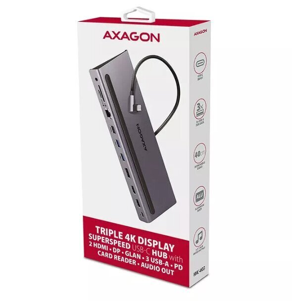 Axagon HMC-4KX3 цена и информация | USB jagajad, adapterid | kaup24.ee