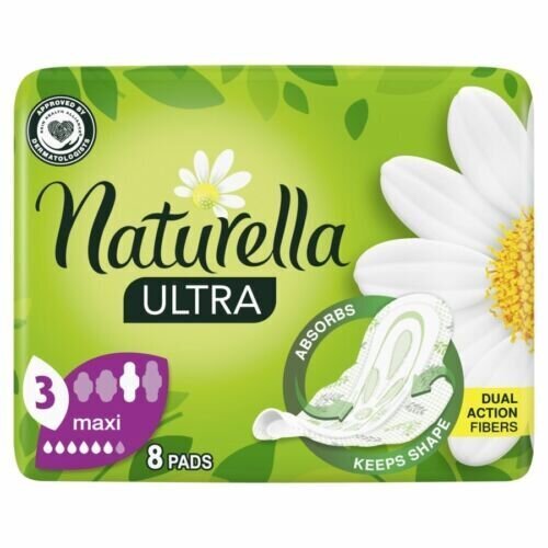 Hügieenisidemed Naturella Ultra Maxi Camomile, 8 tk. цена и информация | Tampoonid, hügieenisidemed, menstruaalanumad | kaup24.ee