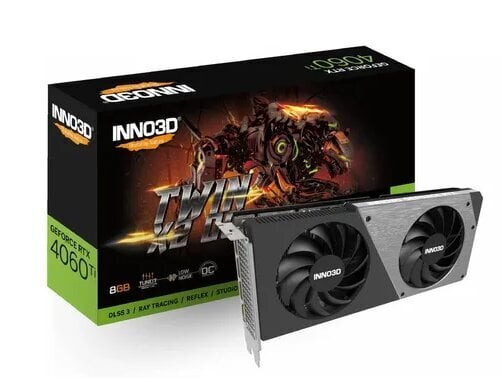 Inno3D GeForce RTX 4060 Ti Twin X2 OC (N406T2-08D6X-171153N) hind ja info | Videokaardid (GPU) | kaup24.ee