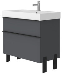 Шкафчик для ванной комнаты с умывальником Manhattan 85, серый цвет цена и информация | Шкафчики для ванной | kaup24.ee