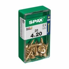 Kruvide karp Spax Yellox Puit Lame pea 20 tk (4 x 20 mm) hind ja info | Käsitööriistad | kaup24.ee