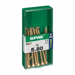 Kruvide karp Spax Yellox Puit Lame pea 10 tk (5 x 80 mm) цена и информация | Механические инструменты | kaup24.ee