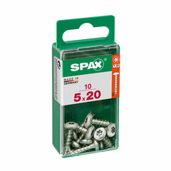 Kruvide karp Spax Wirox Puit Ümar pea 10 tk (5 x 20 mm) hind ja info | Käsitööriistad | kaup24.ee