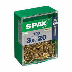 Kruvide karp Spax Yellox Puit Lame pea 100 tk (3,5 x 20 mm) hind ja info | Käsitööriistad | kaup24.ee