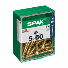 Kruvide karp Spax Yellox Puit Lame pea 25 tk (5 x 50 mm) hind ja info | Käsitööriistad | kaup24.ee