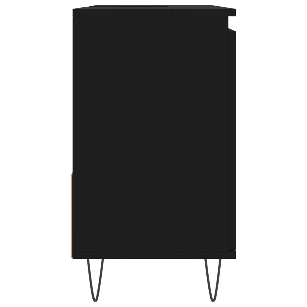vidaXL vannitoakapp, must, 65 x 33 x 60 cm, tehispuit hind ja info | Vannitoakapid | kaup24.ee