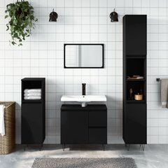 vidaXL vannitoakapp, must, 30 x 30 x 190 cm, tehispuit цена и информация | Шкафчики для ванной | kaup24.ee