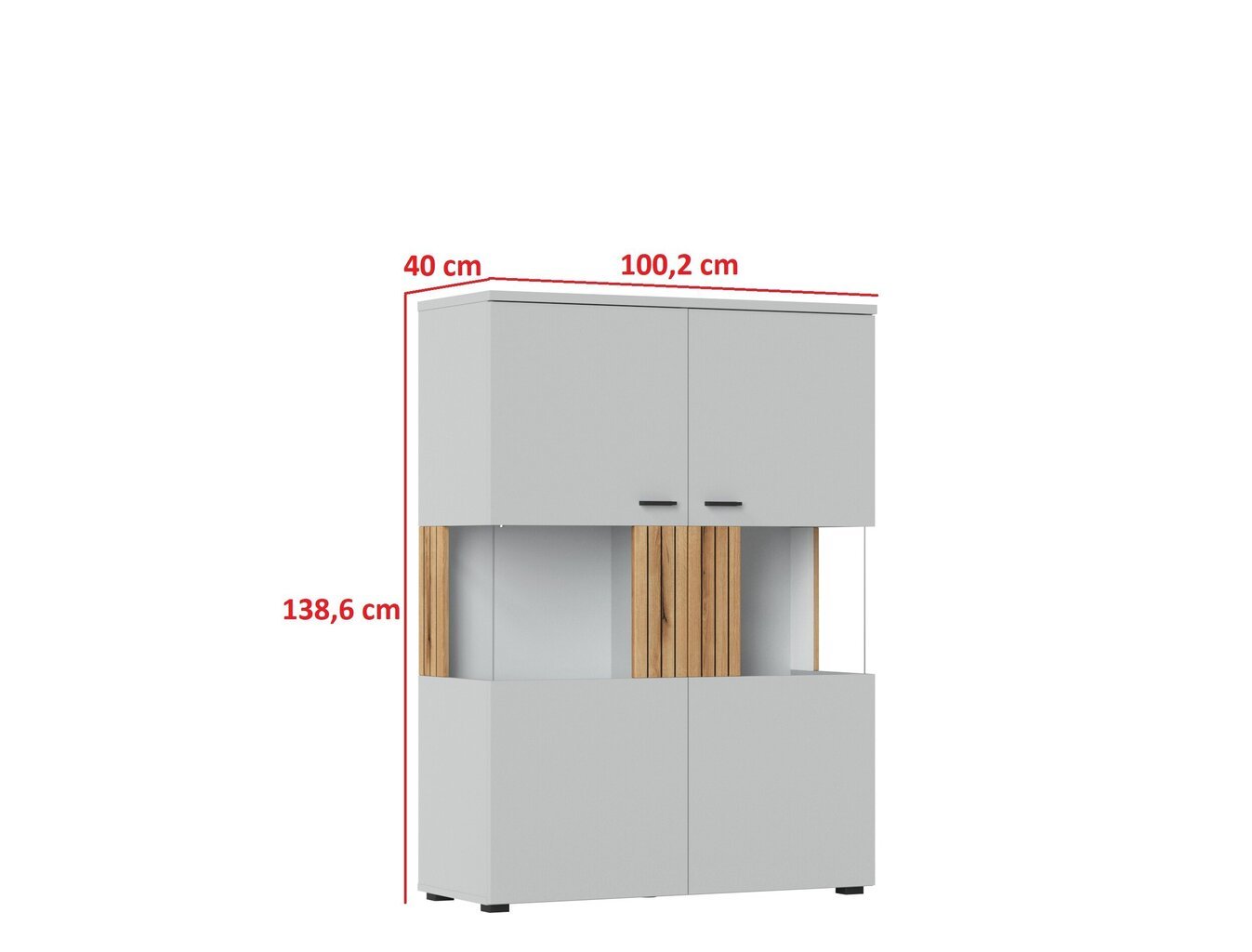 Elutoa kapp Vero V03, saar/tamme hind ja info | Elutoa väikesed kapid | kaup24.ee