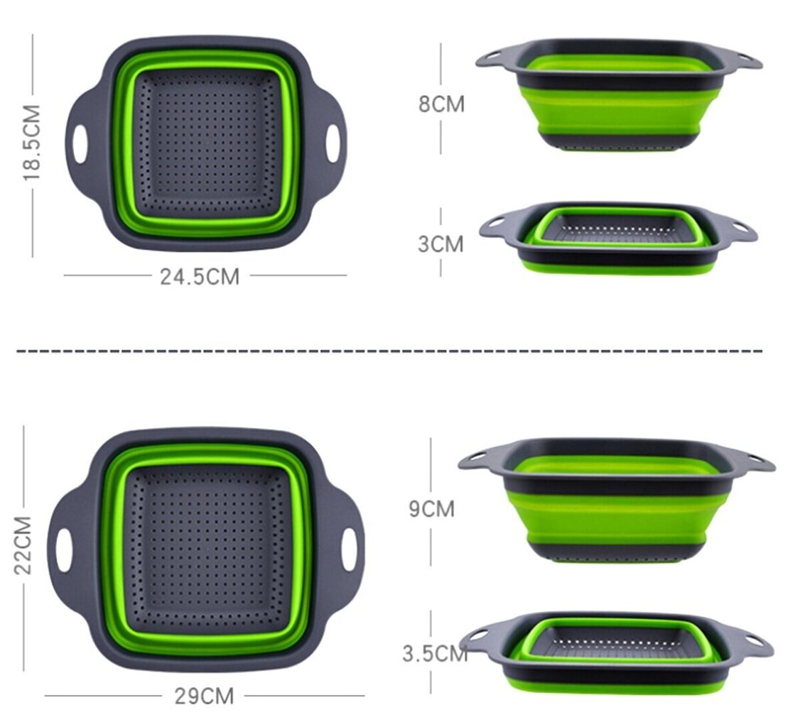 Kokkupandavate kulpide komplekt, 2 tk цена и информация | Köögitarbed | kaup24.ee