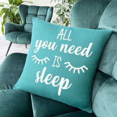 Dekoratiivpadi All you need is sleep, roheline hind ja info | Originaalsed padjad, padjakatted | kaup24.ee