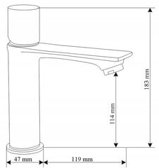 Valamusegisti Mexen Royo One Low Basin, must/roosikuldne цена и информация | Смесители | kaup24.ee