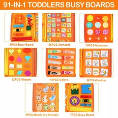 Montessori õpetlik raamat, oranž цена и информация | Развивающие игрушки и игры | kaup24.ee