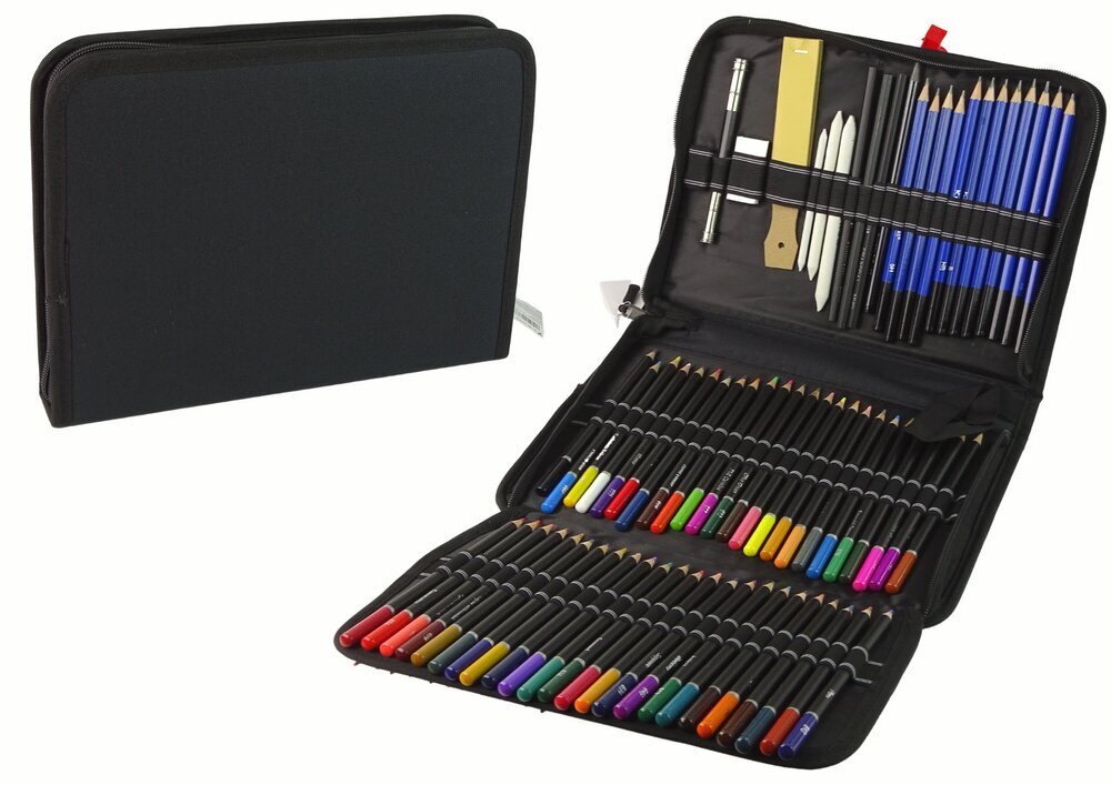 Loominguline pliiatsikomplekt pliiatsikarpis, 95 tk hind ja info | Kunstitarbed, voolimise tarvikud | kaup24.ee