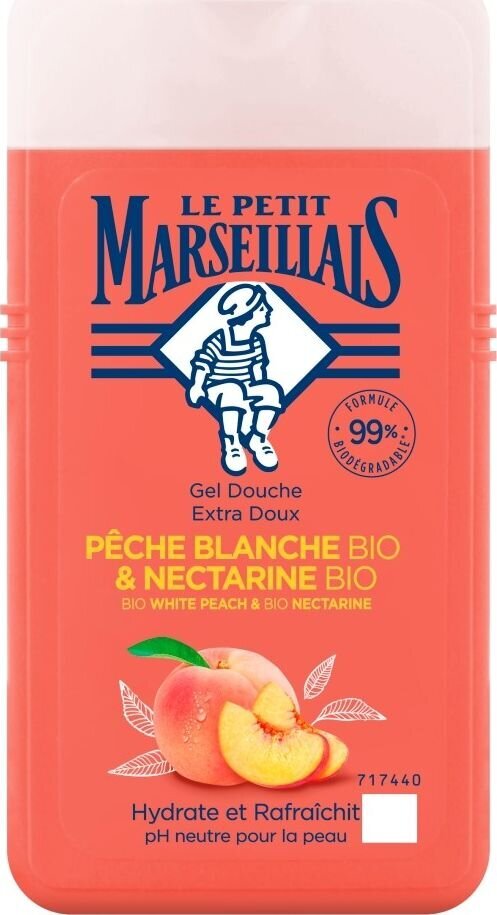 Dušigeel Le Petit Marseillais orgaaniline valge virsiku ja orgaanilise nektariini, 250 ml цена и информация | Dušigeelid, õlid | kaup24.ee