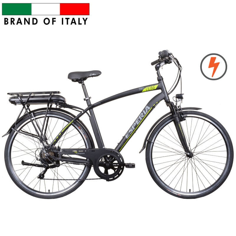 Elektriratas Esperia 28" Lione E250 E-Bike Alu 36V 13AH Matt Black/Green цена и информация | Elektrirattad | kaup24.ee