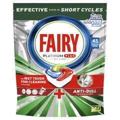 Fairy Platinum Plus Qw Green nõudepesumasina kapslid, 45 tk цена и информация | Средства для мытья посуды | kaup24.ee