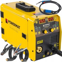 Keevitusinverter migomat Powermat 220A MIG/MAG/MMA/TIG Synergy Flux цена и информация | Сварочные аппараты, паяльники | kaup24.ee