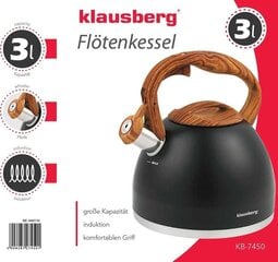 Klausberg чайник со свистком, 3 л цена и информация | Чайники, кофейники | kaup24.ee