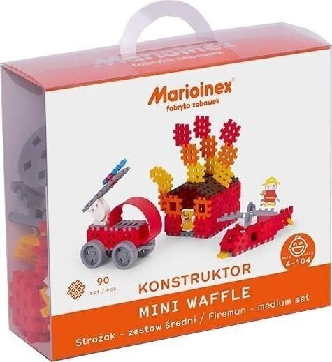 Konstruktor Marioinex Waffle mini Tuletõrjuja keskmine komplekt, 90 tk hind ja info | Klotsid ja konstruktorid | kaup24.ee