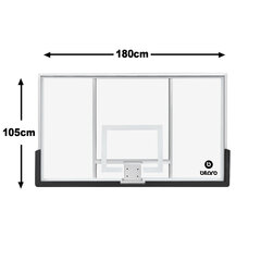 Баскетбольная доска 180х105см 12мм закаленное стекло цена и информация | Баскетбольные щиты | kaup24.ee