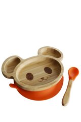 Taldrik Hiireke iminapaga, oranž, bambusest hind ja info | Laste sööginõud | kaup24.ee