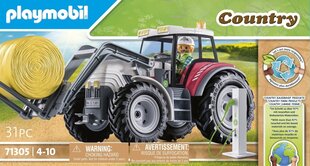 71305 Playmobil® Country, Suur traktor koos tarvikutega цена и информация | Конструкторы и кубики | kaup24.ee