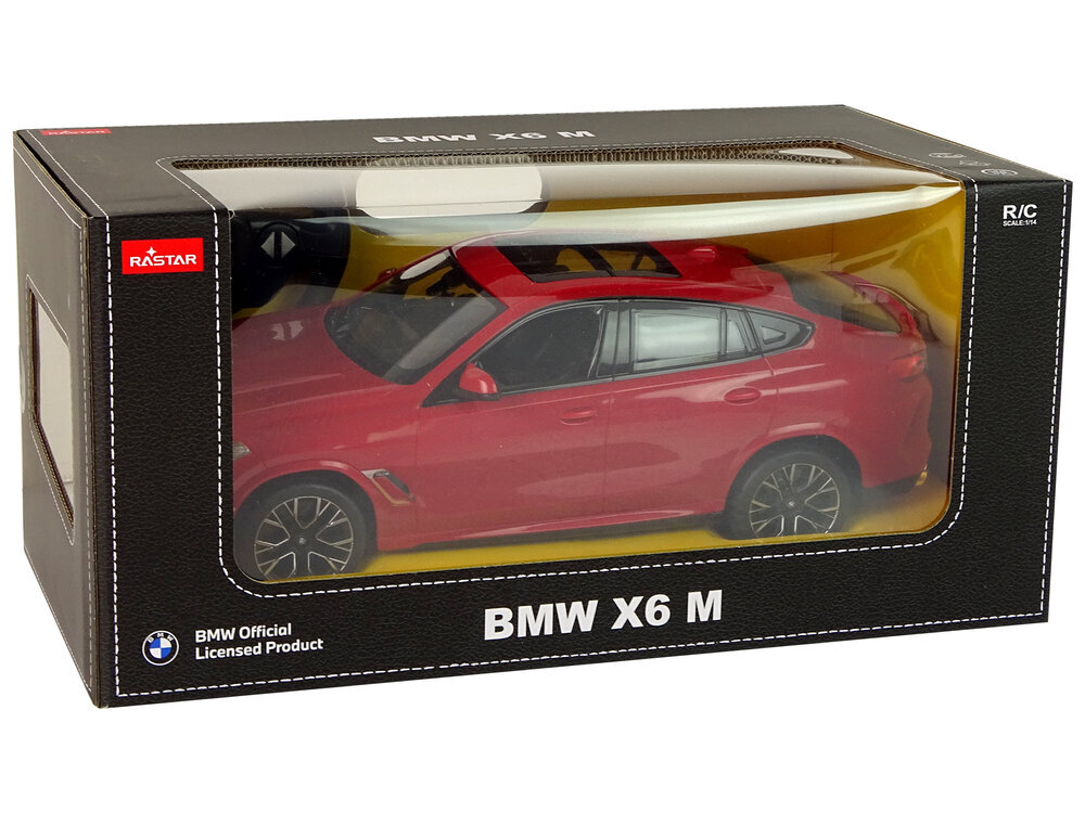 Puldiga auto Bmw X6 M 1:14, punane цена и информация | Poiste mänguasjad | kaup24.ee