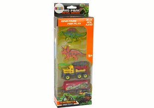 Набор из грузовика и фигурки динозавра с прицепом, желтый цена и информация | Игрушки для мальчиков | kaup24.ee