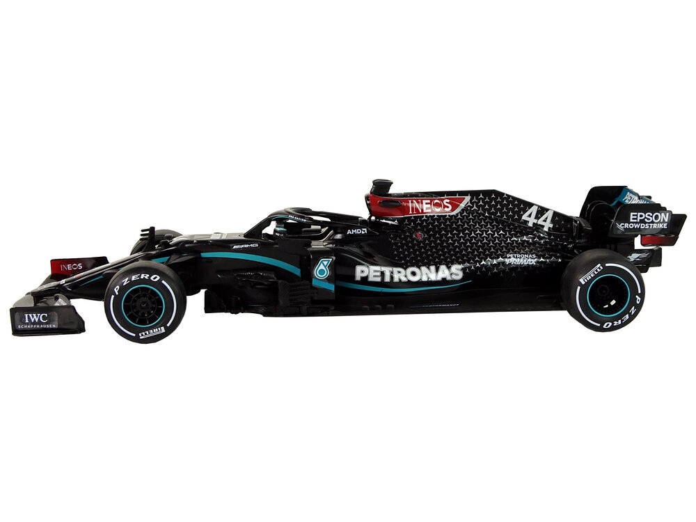 Mercedes-AMG F1 1:18 puldiga juhitav võidusõiduauto, must hind ja info | Poiste mänguasjad | kaup24.ee
