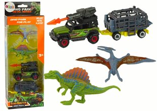 Maasturi ja dinosauruse figuurikomplekt koos haagisega, roheline hind ja info | Poiste mänguasjad | kaup24.ee