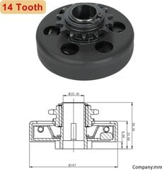 Tsentrifugaalne automaatne sidur kartidele 14 T 420, 25,4 mm цена и информация | Мотоаксессуары | kaup24.ee