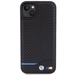 BMW BMHCP15M22NBCK iPhone 15 Plus 6.7" czarny|black Leather Carbon цена и информация | Чехлы для телефонов | kaup24.ee