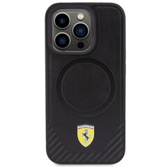 Ferrari FEHMP15LPTEK iPhone 15 Pro 6.1" czarny|black hardcase Carbon Metal Logo MagSafe цена и информация | Чехлы для телефонов | kaup24.ee