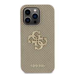 Guess PU Perforated 4G Glitter Metal Logo Case for iPhone 15 Pro Gold цена и информация | Чехлы для телефонов | kaup24.ee