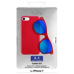 Puro Sunny Kit etui iPhone 7|8 + okulary SE 2020 | SE 2022 czerwony|red IPC747SUNNYKIT1RED цена и информация | Чехлы для телефонов | kaup24.ee