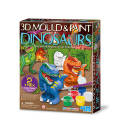 3D Dinosaurs Mold & Paint, 4M hind ja info | Poiste mänguasjad | kaup24.ee