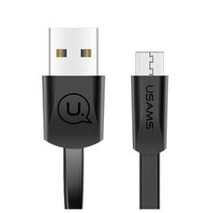 USAMS Kabel płaski U2 microUSB 1,2m czarny|black SJ201MIC01 (US-SJ201) цена и информация | Кабели для телефонов | kaup24.ee