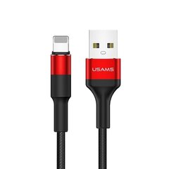 USAMS Kabel pleciony U5 2A lightning czerwony|red 1,2m SJ220IP02 (US-SJ220) цена и информация | Кабели для телефонов | kaup24.ee