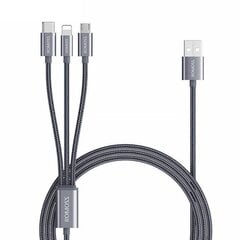 Romoss CB25A 3in1 USB-C | Lightning | Micro 3A USB cable 1.5m (gray) цена и информация | Кабели для телефонов | kaup24.ee
