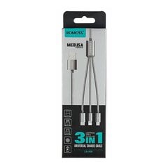 Romoss CB25A 3in1 USB-C | Lightning | Micro 3A USB cable 1.5m (gray) цена и информация | Borofone 43757-uniw | kaup24.ee
